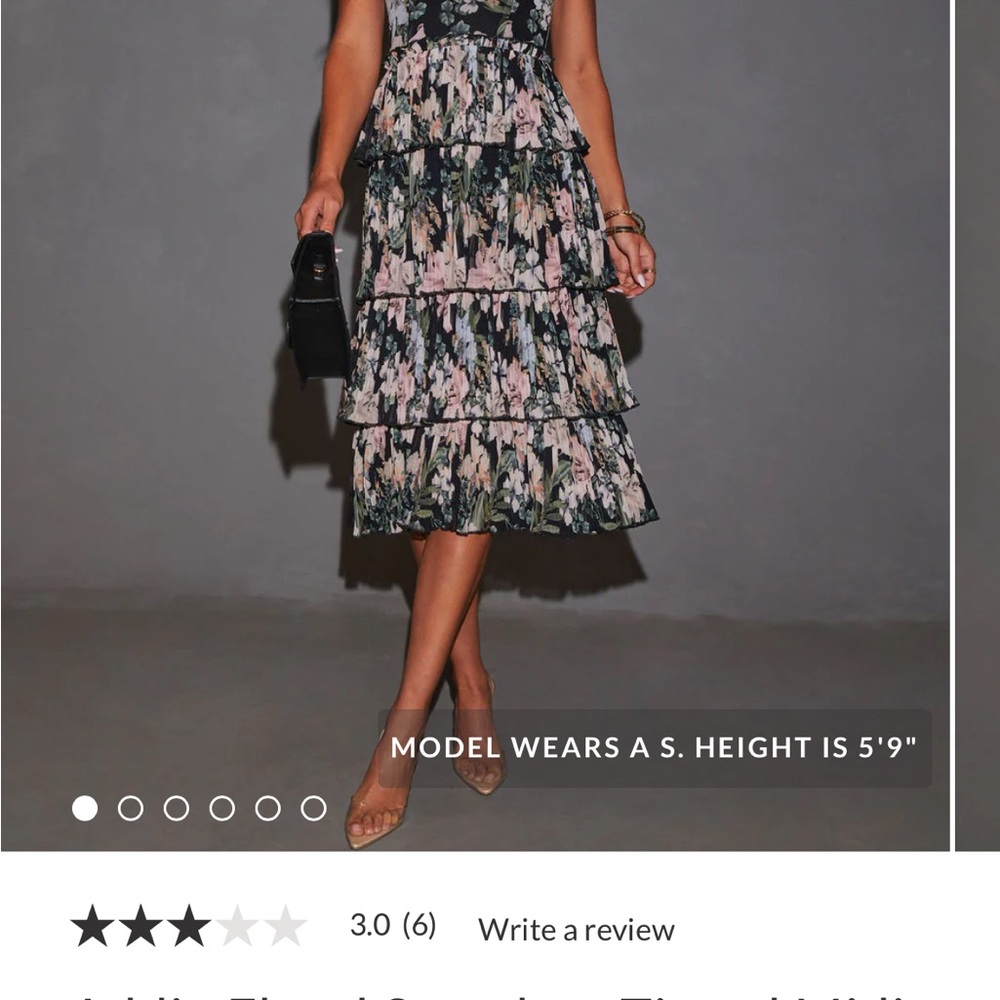 Vici Addie floral strapless tierd dress